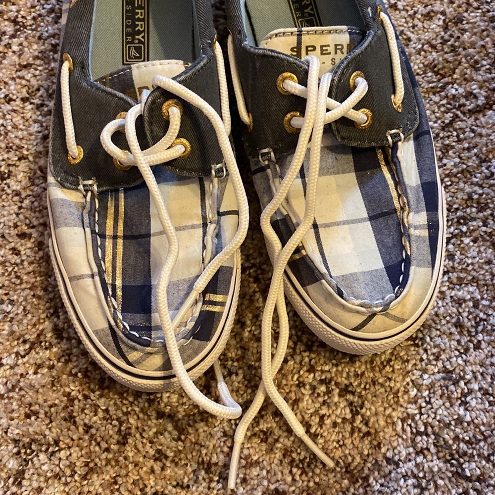 π§‘2/$15π§‘ ππ Adorable Blue, White and Gold Sperry Top-Sider ππ - Picture 9 of 16